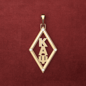 Medium 14K K-A-Psi Diamond Pendant with Corner Diamonds